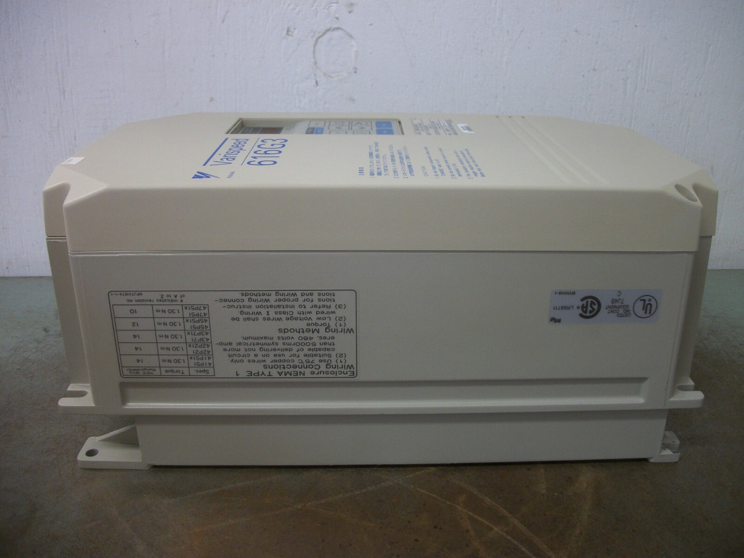 YASKAWA VARISPEED 616G3 2HP INVERTER DRIVE CIMR-G3V41P5 460VOLT 3PH 3.4KVA