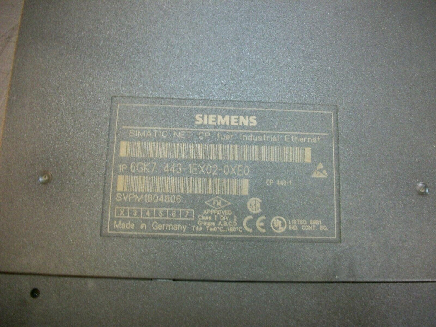 SIEMENS SIMATIC NET CP INDUSTRIAL ETHERNET MODULE 6GK7-443-1EX02-0XE0