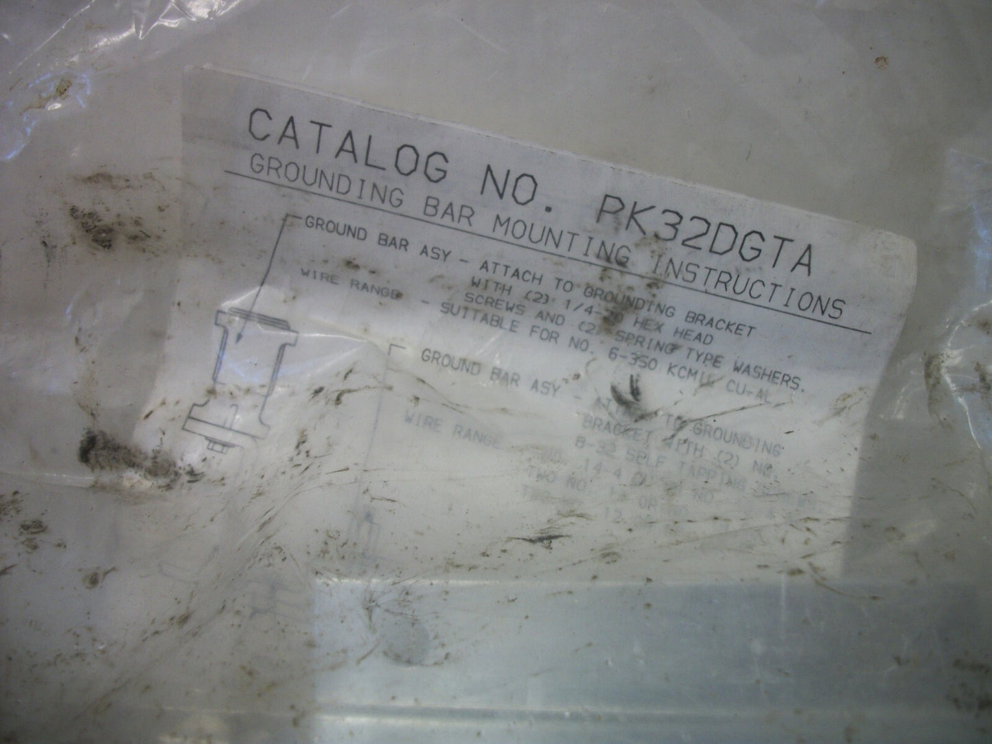 SQUARE D PANELBOARD GROUND BAR KIT PK32DGTA NEW