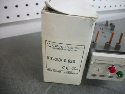CERUS THERMAL OVERLOAD RELAY MTK-32/3K 0.63S 0.4-0.63AMP NIB