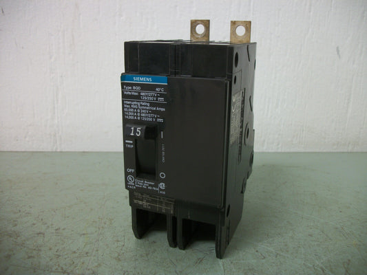 SIEMENS BQD CIRCUIT BREAKER BQD215 15AMP 480VOLT 2POLE NOB