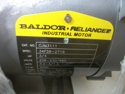 BALDOR 3/4HP 56J OPEN AC MOTOR CJM3111 460VOLT 3PH 3450RPM NIB