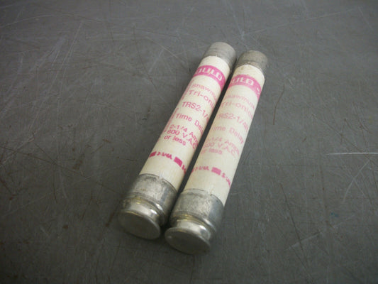 GOULD SHAWMUT LOT OF 2 TRI-ONIC FUSES TRS2-1/4R 2-1/4AMP 600VOLT NIB