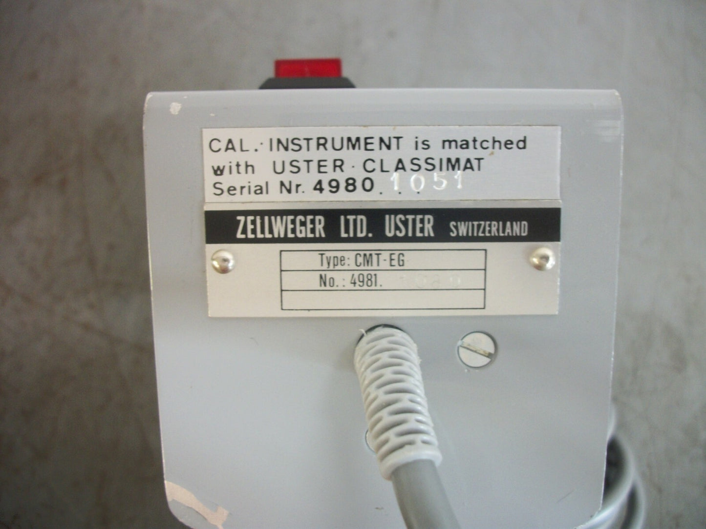 USTER CLASSIMAT POWER/LOW/CORRECT/HIGH CALIBRATED INSTRUMENT CMT-EG