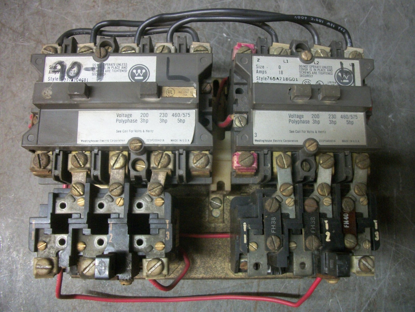 WESTINGHOUSE SIZE 0 TWO SPEED MOTOR STARTER A201K0EA A200M0CACM 120VCOIL