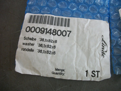 LINDE LOT OF 2 36-1X82X6 WASHERS 0009148007 NEW
