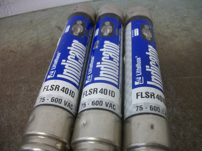 LITTELFUSE LOT OF 3 INDICATOR FUSES FLSR40ID 40AMP 600VOLT