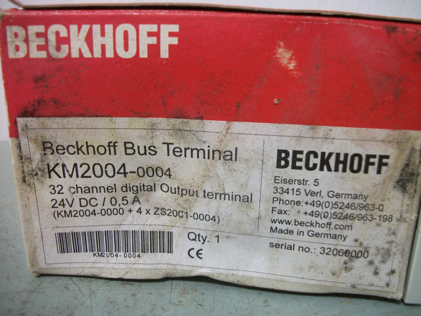 BECKHOFF 32-CHANNEL DIGITAL OUTPUT TERMINAL KM2004-0004 NIB