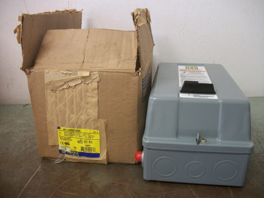 SQUARE D 8911DPSO12 ENCL DEF PURPOSE STARTER 8911DPSG12V02 20A 120VCOIL 2P NIB