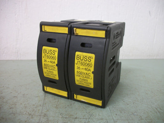 BUSSMANN LOT OF 2 CLASS J FUSEHOLDERS JT60060 35-60AMP 600VOLT 1POLE