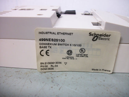 TELEMECANIQUE INDUSTRIAL PLC ETHERNET CONNEXIUM 5 10/100 BASE TX 499NES25100