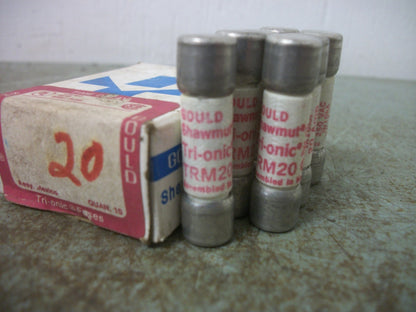 GOULD SHAWMUT BOX OF 7 TRI-ONIC FUSES TRM20 20AMP 250VOLT NIB