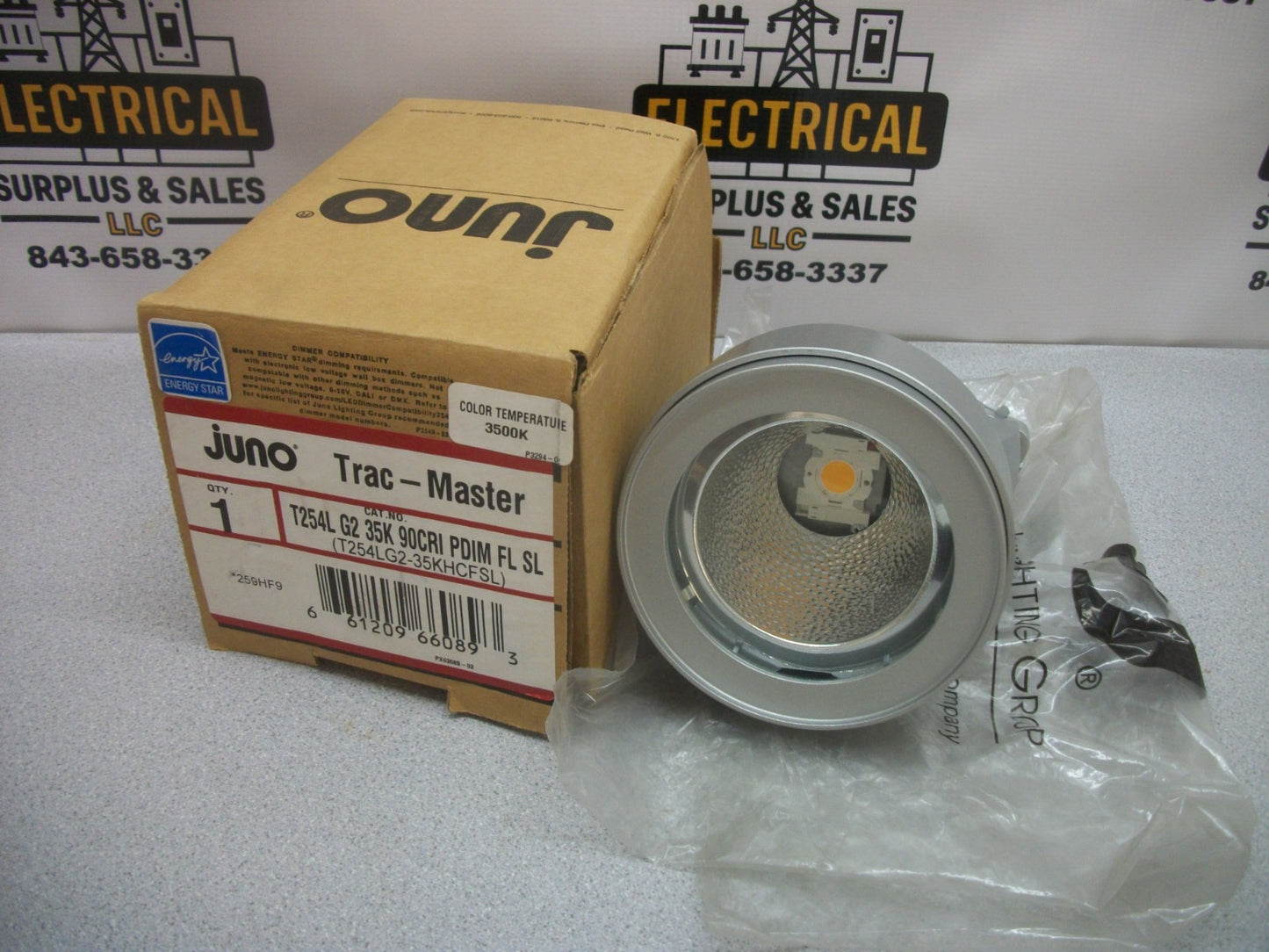 JUNO TRAC-MASTER SILVER LED FLOOD LIGHT T254L G2 35K 90CRI-PDIM FL SL NIB