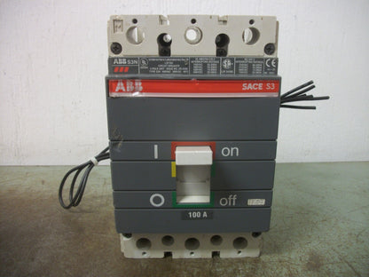 ABB SACE S3 S3N CIRCUIT BREAKER 100AMP 600VOLT 3POLE SHUNT AUX