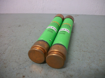 BUSSMANN LOT OF 2 ENERGY-EFFICIENT FUSETRON FUSES FRS-R-30 30AMP 600VOLT