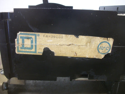 SQUARE D I-LINE FA CIRCUIT BREAKER FA36100 100AMP 600VOLT 3POLE BLACK CHIPPED