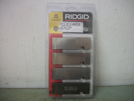 RIDGID LOT OF 4 HIGH SPEED 3/8"-16 UNIVERSAL BOLT DIES RIGHT HAND 48225 NEW
