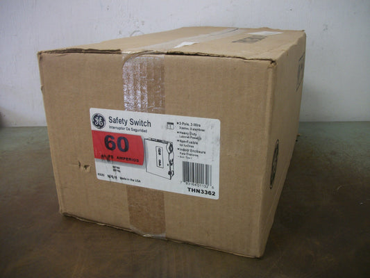 GE DISCONNECT TYPE 1 THN3362 60AMP 600VOLT 3POLE NON-FUSIBLE NIB