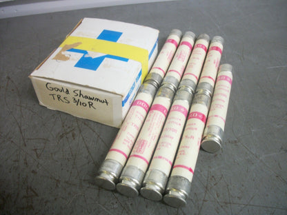 GOULD SHAWMUT BOX OF 9 TRI-ONIC FUSES TRS3/10R 3/10AMP 600VOLT NIB