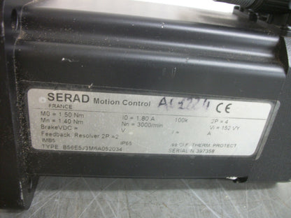 SERAD SERVO MOTOR B56E5J3M6A052034 1.8AMP 3000/MIN NOB