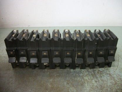 FEDERAL PACIFIC LOT OF 10 NB CIRCUIT BREAKERS NB120 20AMP 240VOLT 1POLE