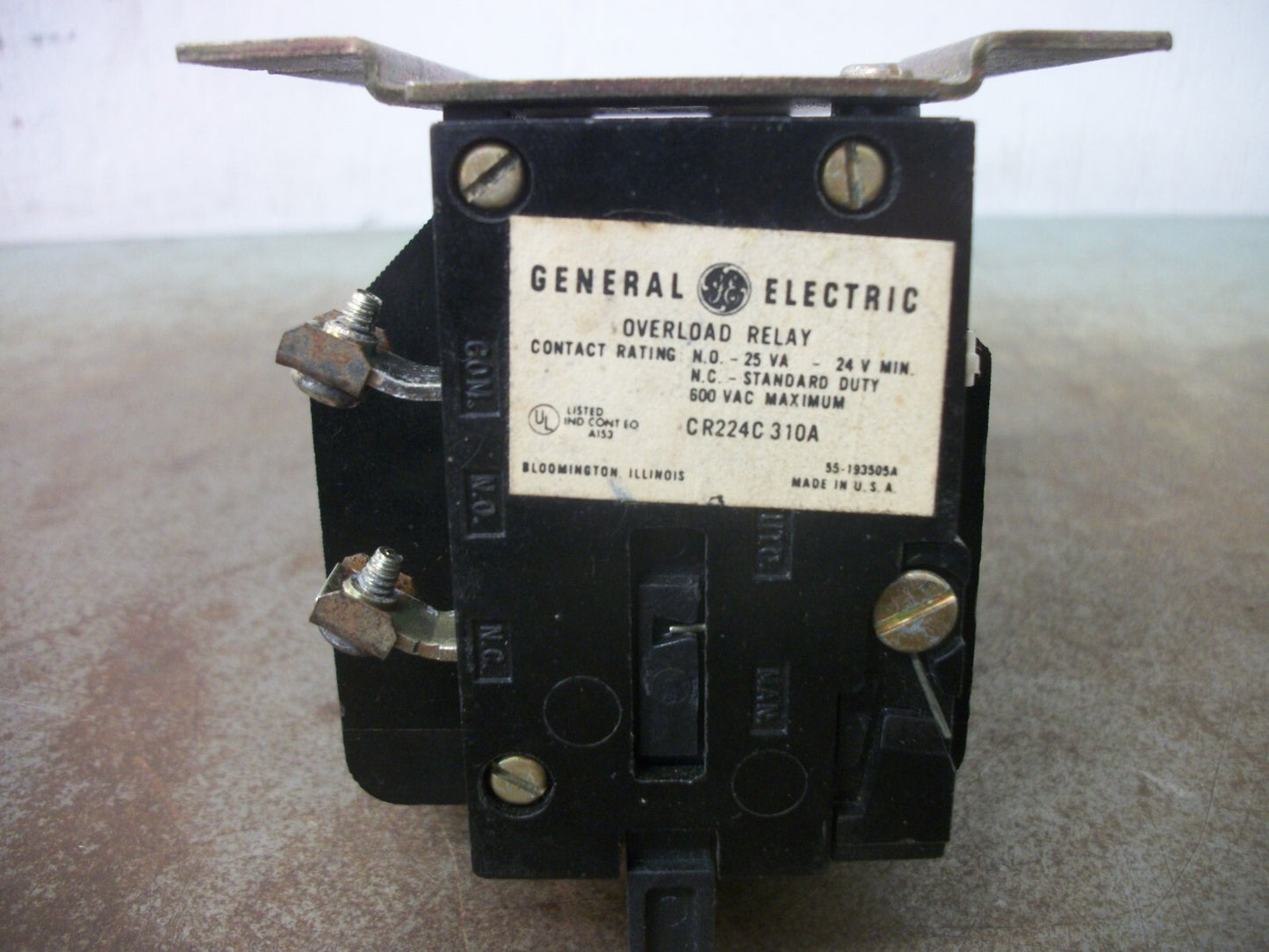GE THERMAL OVERLOAD RELAY CR224C310A 600VOLT NOB