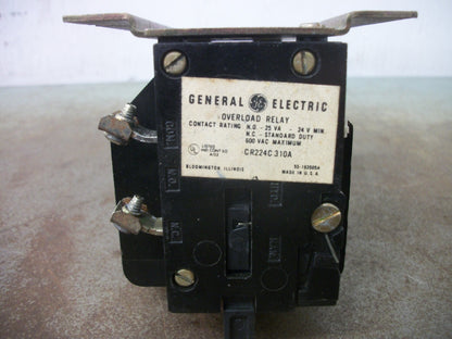 GE THERMAL OVERLOAD RELAY CR224C310A 600VOLT NOB