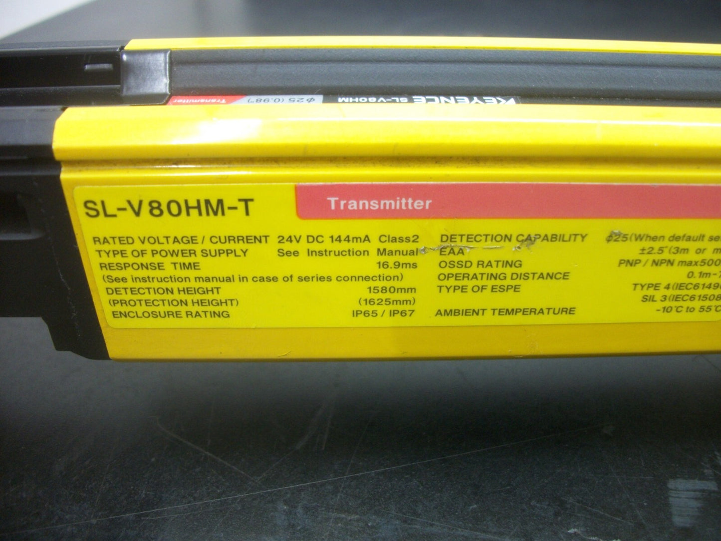 KEYENCE SL-V80HM LIGHT CURTAIN TRANSMITTER SL-V80HM-T & RECEIVER SL-V80HM-R