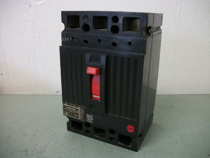 GE THED CIRCUIT BREAKER THED124020 20AMP 480VOLT 2POLE BLACK