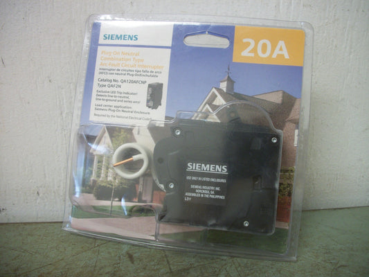 SIEMENS AFCI/GFCI QAF2N CIRCUIT BREAKER QA120AFCNP 20AMP 120VOLT 1POLE NEW