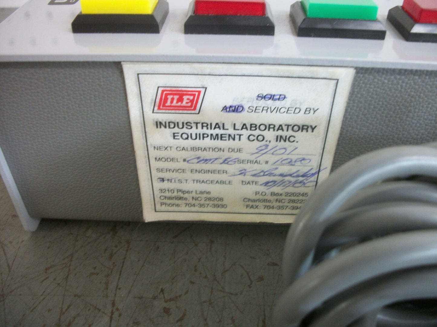 USTER CLASSIMAT POWER/LOW/CORRECT/HIGH CALIBRATED INSTRUMENT CMT-EG