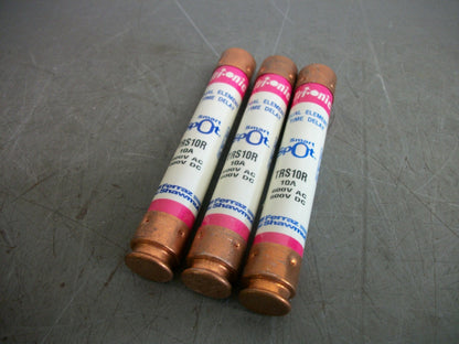 FERRAZ-SHAWMUT LOT OF 3 SMART SPOT FUSES TRS10R 10AMP 600VOLT