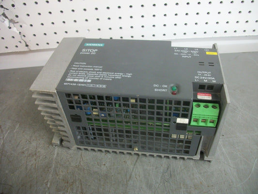 SIEMENS SITOP POWER 20 POWER SUPPLY 6EP1436-1SH01 24VDC 20AMP