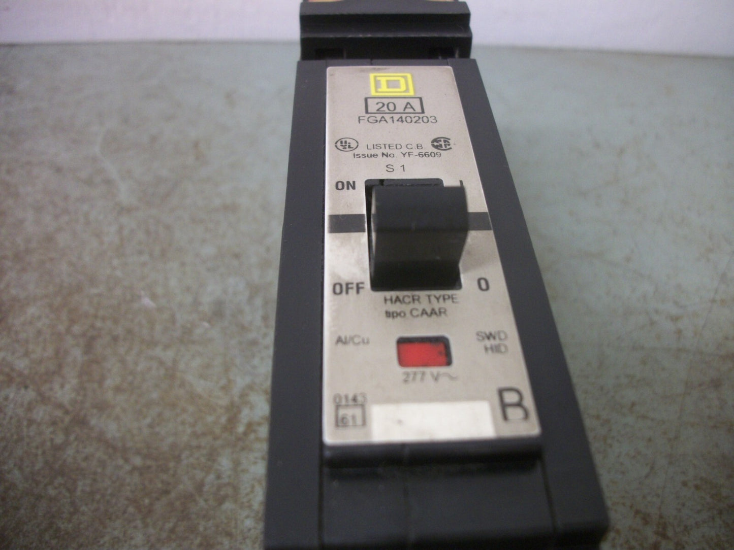 SQUARE D POWERPACT I-LINE FGA CIRCUIT BREAKER FGA140203 20AMP 277VOLT 1POLE