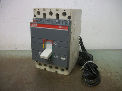 ABB SACE S3 S3N CIRCUIT BREAKER 150AMP 600VOLT 3POLE SHUNT AUX NOB