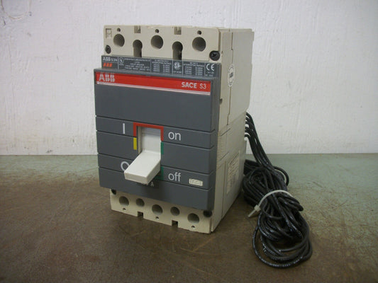 ABB SACE S3 S3N CIRCUIT BREAKER 150AMP 600VOLT 3POLE SHUNT AUX NOB