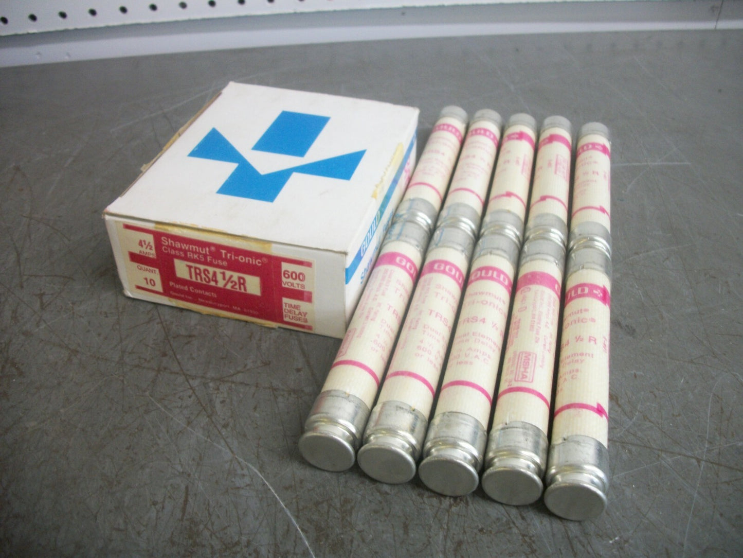 GOULD SHAWMUT BOX OF 10 TRI-ONIC FUSES TRS4-1/2R 4-1/2AMP 600VOLT NIB