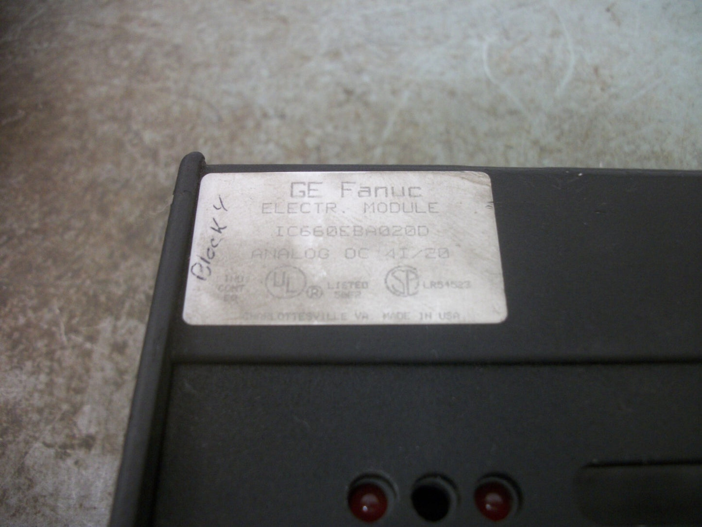 GE FANUC ANALOG DC 4I/2O I/O PLC MODULE IC660EBA020D