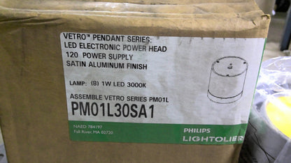 PHILIPS LIGHTOLIER VETRO PENDANT SATIN ALU LED ELECTRONIC POWER HEAD PM01L30SA1