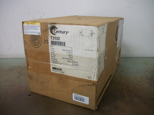 CENTURY 1HP 56J AC MOTOR T3102 460VOLT 3PH 3450RPM NIB