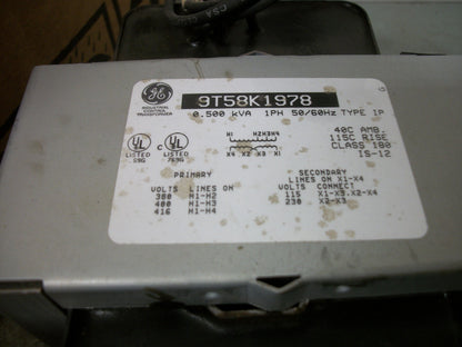 GE .500KVA 1PH CORE & COIL TRANSFORMER 9T58K1978 HV 380X416 LV 115/230 NIB