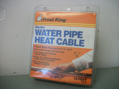 FROST KING 12' ELECTRIC WATER PIPE HEAT CABLE HC-12 NEW