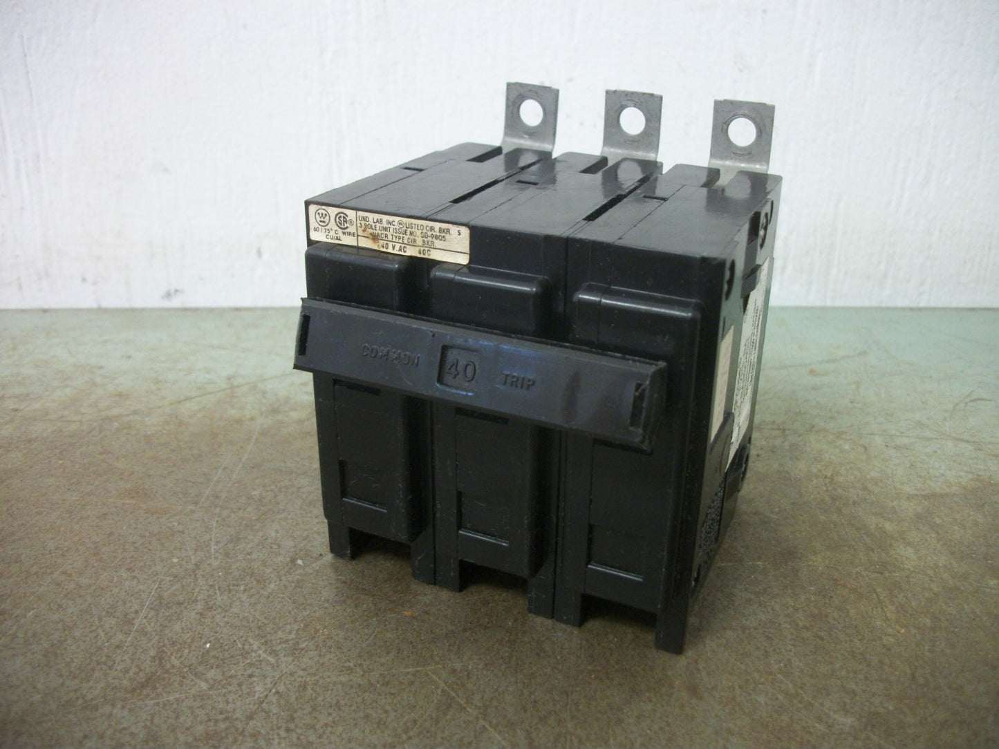 WESTINGHOUSE BA CIRCUIT BREAKER BAB3040H 40AMP 240VOLT 3POLE