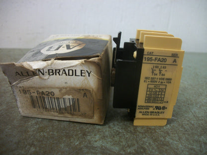 ALLEN-BRADLEY TYPE F 2N.O. ADD-ON CONTACT BLOCK 195-FA20 NIB