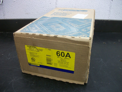 SQUARE D DISCONNECT TYPE 3R HU362RB 60AMP 600VOLT 3POLE NON-FUSIBLE NIB