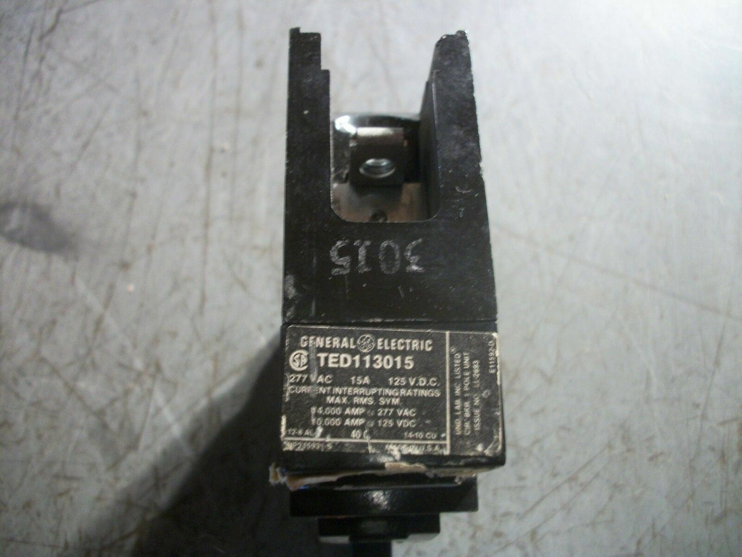 GE TED CIRCUIT BREAKER TED113015 15AMP 277VOLT 1POLE