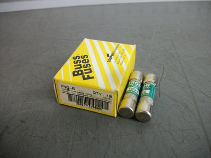 BUSSMANN BOX OF 2 TRON FUSES FNQ6 6AMP 500VOLT NIB