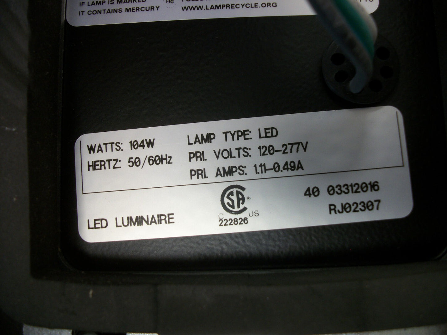 LITHONIA LIGHTING LUMINAIRE CSXW LED 30C 1000 40K TFTM MVOLT DDBXD NOB