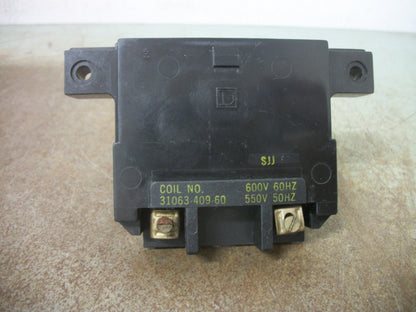 SQUARE D SIZE 2 MAGNET COIL 31063-409-60 600VCOIL NOB