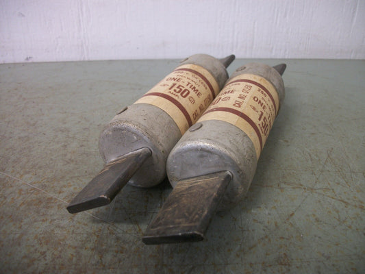 GOULD SHAWMUT LOT OF 2 ONE-TIME FUSES OT150 150AMP 250VOLT